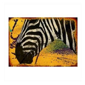Tablomega Sarı Fon Zebra Desenli Mdf Tablo