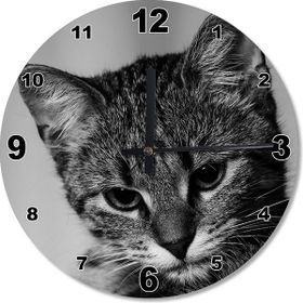 Tablomega Sevimli Kedi Ahşap Duvar Saati Duvar Saati
