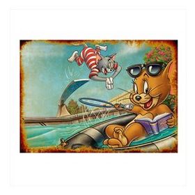 Tablomega Tom ve Jerry 50x50 cm Duvar Saati