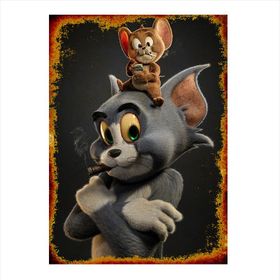 Tablomega Tom ve Jerry 50x50 cm Duvar Saati