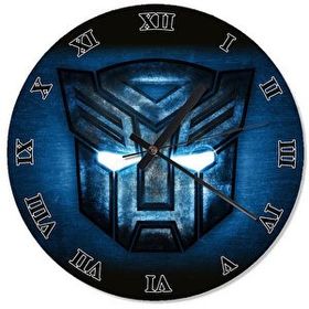 Tablomega transformers logo Desenli 30x30 cm Duvar Saati