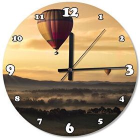 Tablomega Uçan Balonlar Yolculuk Ahşap Duvar Saati 50 X 50 cm