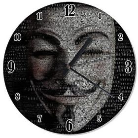Tablomega V For Vendetta Maske Mutafak Tipi 30x30 cm Duvar Saati