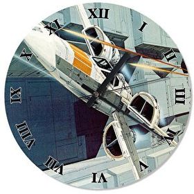 Tablomega Yıldız Savaşları Star Wars Ships Dekoratif 30x30 cm Duvar Saati