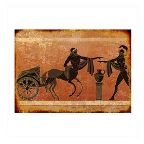 Tablomega Yunan Mitoloji Resmi Desenli 50x70 cm Ahşap Tablo