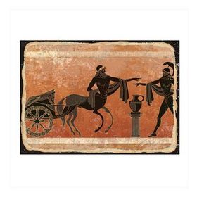 Tablomega Yunan Mitoloji Resmi Desenli 50x70 cm Ahşap Tablo