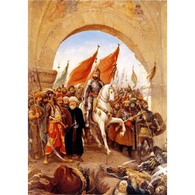 Tablosan B-21-194 Fatihin Istanbula Girişi Fausto Zonaro Kanvas Tablo