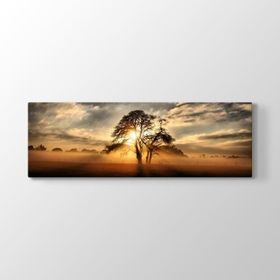 Tabloshop Ağaç ve Sis 90x30 cm Tablo