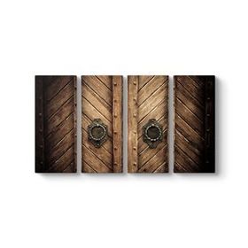 Tabloshop Ahşap Kahverengi Kapı 140x100 cm Tablo