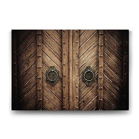 Tabloshop Ahşap Kahverengi Kapı 75x50 cm Tablo