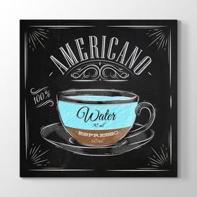 Tabloshop Americano Kahve Tarifi 100x100 cm Tablo