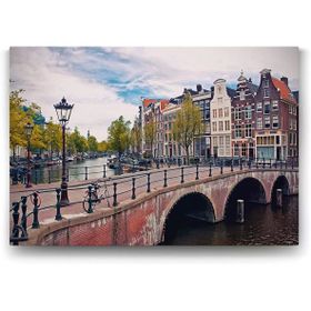 Tabloshop Amsterdam Köprü Kanal 125x80 cm Tablo