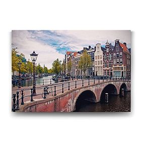 Tabloshop Amsterdam Köprü Kanal 125x80 cm Tablo