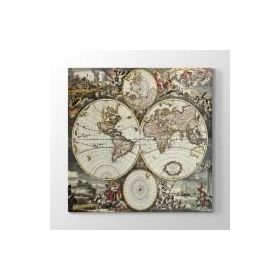 Tabloshop Antik 1690 Dünya Haritası 60x60 cm Tablo