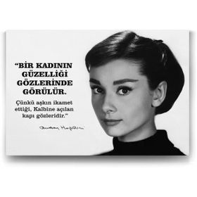 Tabloshop Audrey Hepburn Sözleri 60x40 cm Tablo