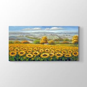 Tabloshop Ayçiçeği Tarlası 140x70 cm Tablo