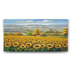 Tabloshop Ayçiçeği Tarlası 140x70 cm Tablo