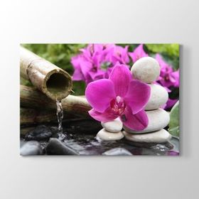 Tabloshop Bambu ve Orkide 125x80 cm Tablo