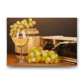 Tabloshop Beyaz Şarap ve Üzüm 60x40 cm Tablo