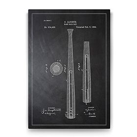 Tabloshop Beyzbol Sopası Patenti 100x140 cm Tablo