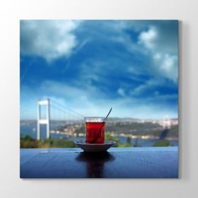 Tabloshop Boğazda Çay Keyfi 70x70 cm Tablo