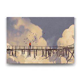 Tabloshop Bulutların Üzerinde Köprü 140x100 cm Tablo