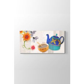 Tabloshop Çiçekli Kahve Fincanı 60x30 cm Tablo