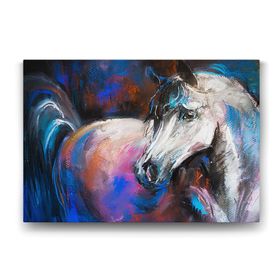 Tabloshop Çizim Beyaz At 125x80 cm Tablo