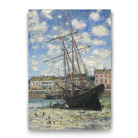 Tabloshop Claude Monet Boat Lying at Low Tide 100x140 cm Tablo