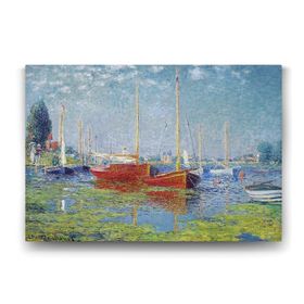 Tabloshop Claude Monet Red Boats At Argenteuil 125x80 cm Kanvas Tablo