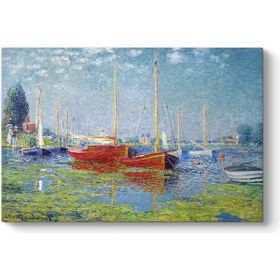 Tabloshop Claude Monet Red Boats At Argenteuil 125x80 cm Kanvas Tablo