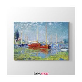 Tabloshop Claude Monet Red Boats At Argenteuil 125x80 cm Kanvas Tablo
