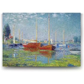 Tabloshop Claude Monet Red Boats At Argenteuil 90x60 cm Kanvas Tablo