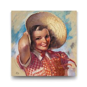 Tabloshop Çoban Ressam Kadın 70x70 cm Tablo