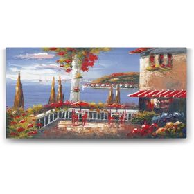 Tabloshop Deniz Manzaralı Cafe 100x50 cm Tablo