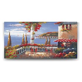 Tabloshop Deniz Manzaralı Cafe 100x50 cm Tablo