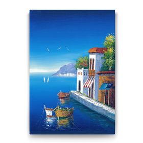 Tabloshop Deniz Tekne Martılar Manzara 40x60 cm Tablo
