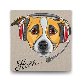 Tabloshop Dj Dog Hello 40x40 cm Tablo