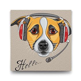Tabloshop Dj Dog Hello 40x40 cm Tablo