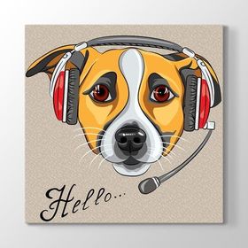 Tabloshop Dj Dog Hello 60x60 cm Tablo