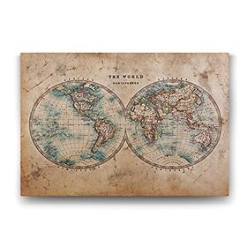 Tabloshop Dünya Haritası Eski 100x70 cm Tablo