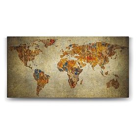Tabloshop Eskitme Dünya Haritası 140x70 cm Tablo
