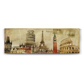 Tabloshop Eyfel Pisa Roma 90x30 cm Tablo