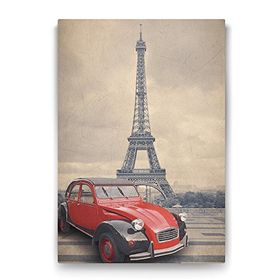Tabloshop Eyfel ve Kırmızı Araba 40x60 cm Tablo