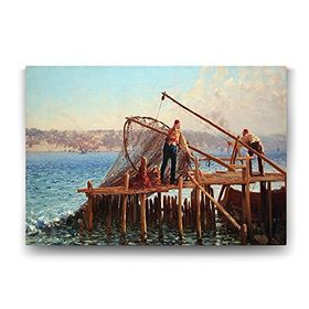 Tabloshop Fausto Zanora Balıkçılar 140x100 cm Tablo