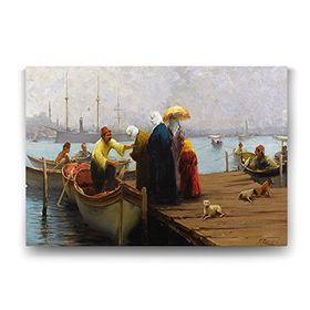 Tabloshop Fausto Zonaro Women Boarding 100x70 cm Tablo