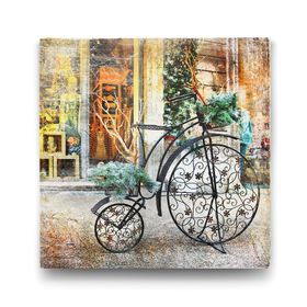 Tabloshop Ferforje Saksı Bisiklet 70x70 cm Tablo
