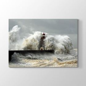 Tabloshop Fırtına ve Deniz Feneri 60x40 cm Tablo