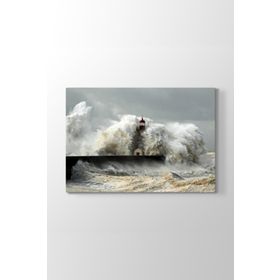 Tabloshop Fırtına ve Deniz Feneri 60x40 cm Tablo