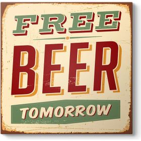 Tabloshop Free Beer Tomorrow 90x90 cm Tablo